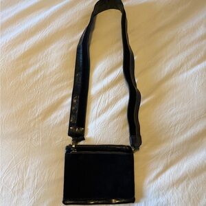 Black Crossbody Anthropologie Bag with Velvet detail